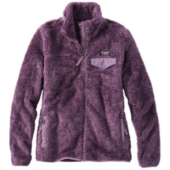 L.L. Bean Jackets & Blazers - LL Bean Hi-Pile Fleece Full Zip Burgundy Purple Jacket Size Medium